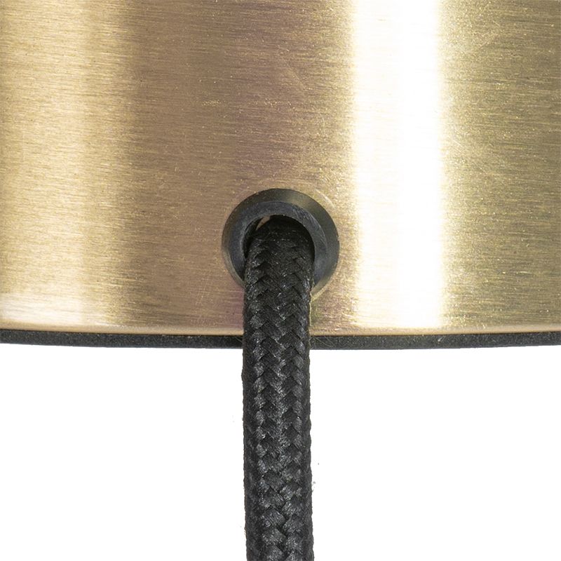 Moderne tafellamp messing met smoke glas - Stiklo