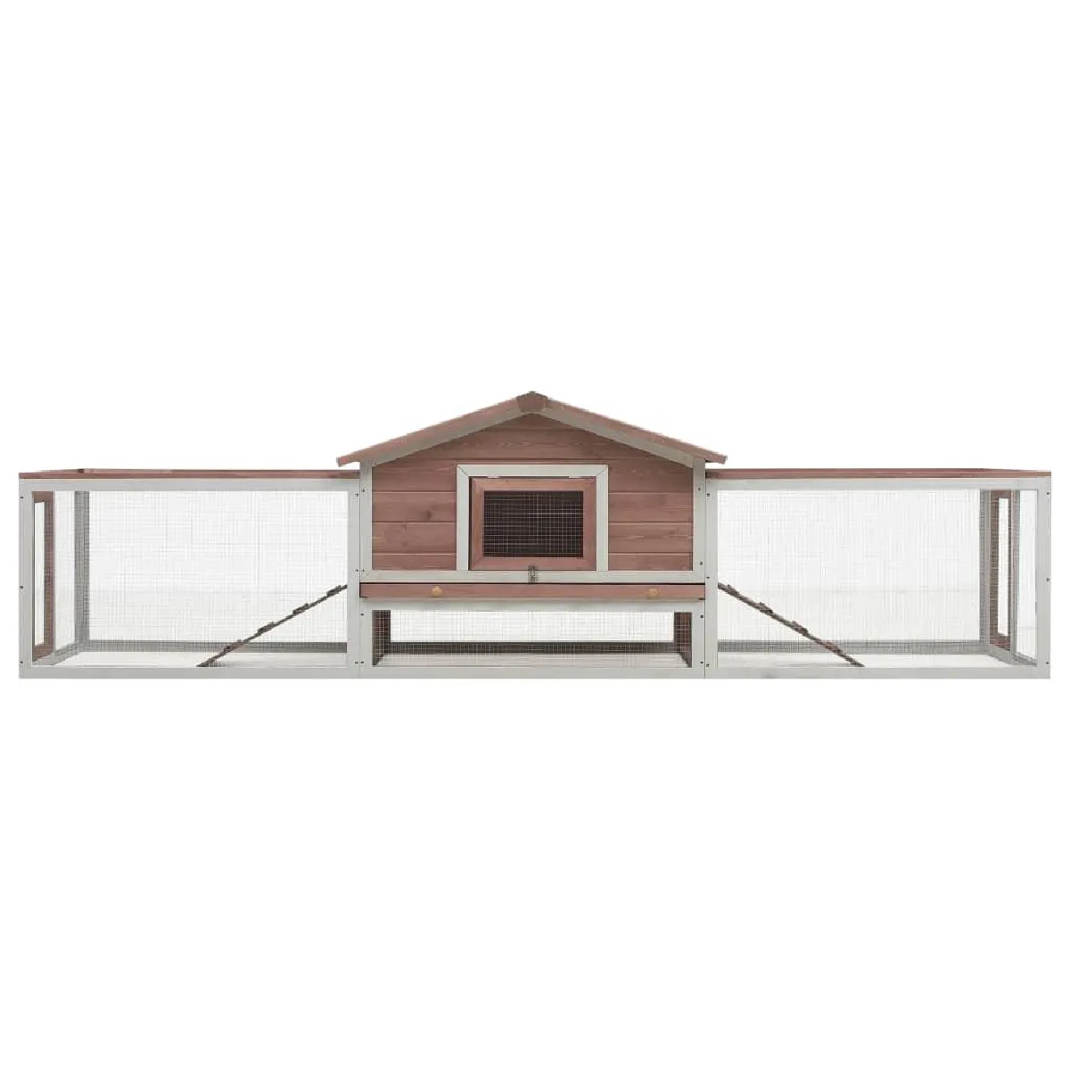 Helloshop26 Clapier cage 303 x 60 x 86 cm Moka