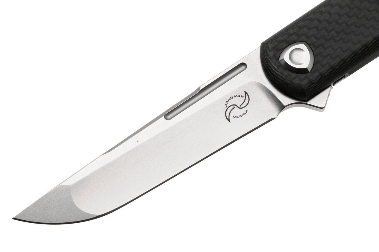 Liong Mah Tanto One, Stonewashed M390, Half Carbonfiber Titanium, zakmes