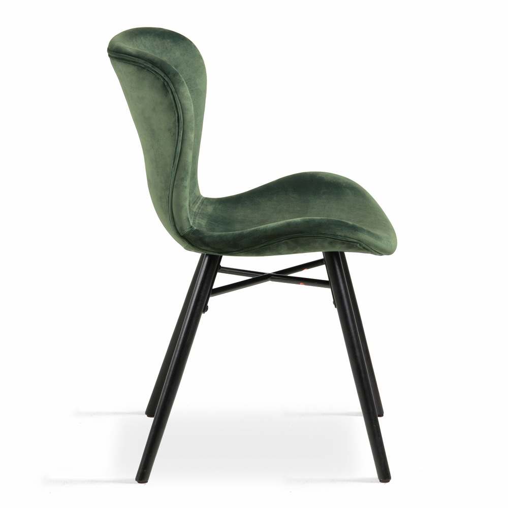 Lot de 2 chaises en velours vert foncé