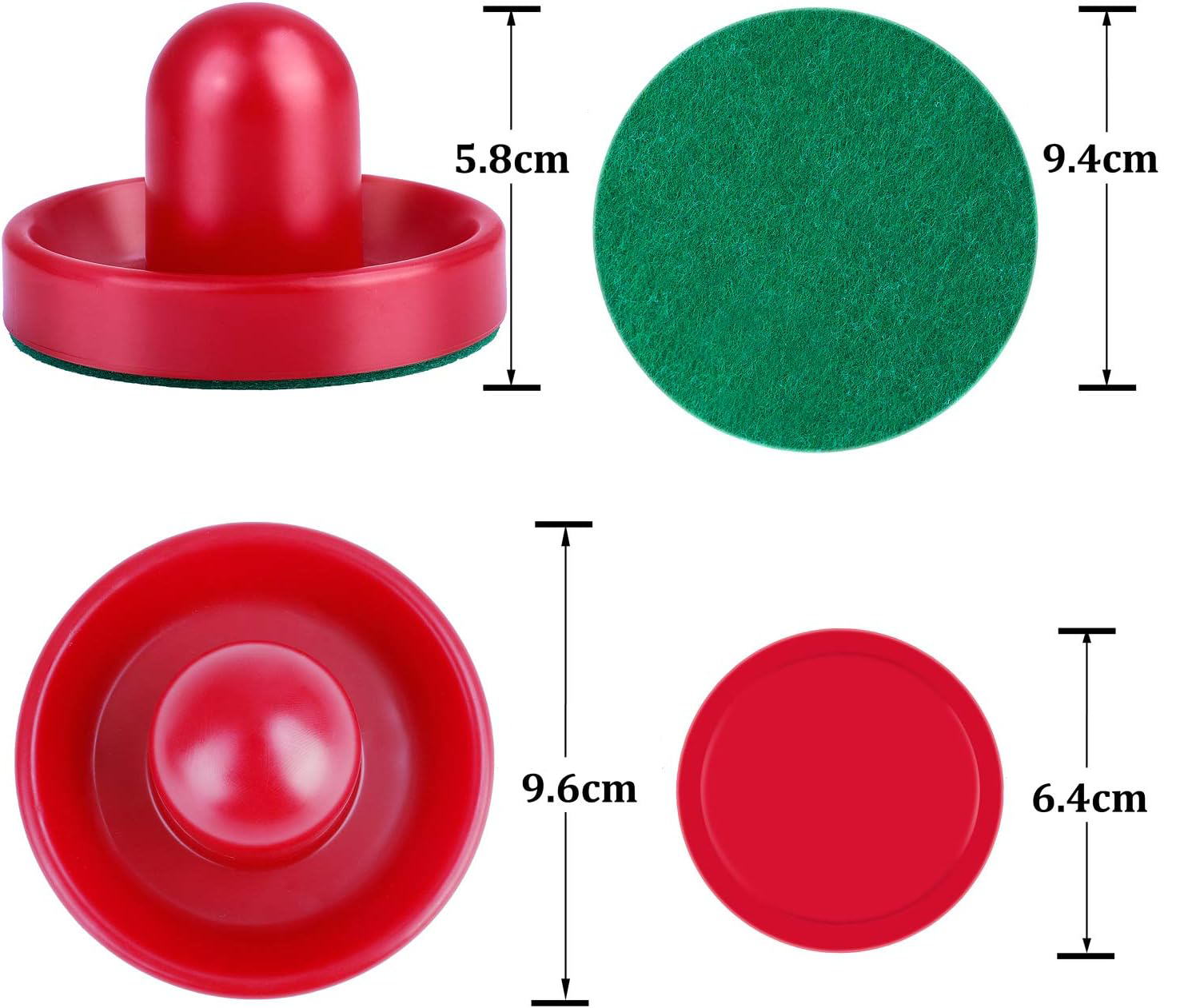 (15-tlg. Set) Air Hockey Ersatz Schieber Puck Tisch Spiel Zubehör - Rot / Schwarz