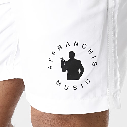 Short De Bain Logo Blanc Noir