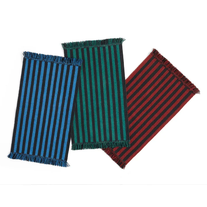 HAY - Stripes and Stripes Wool Teppich, 200 x 60 cm, blau