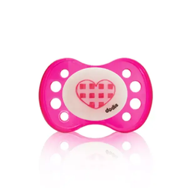Chupeta anatômica de silicone Dodie para uso noturno, para mães com bebês a partir de 6 meses N17