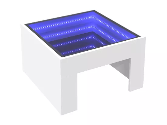 Table basse avec LED infini blanc 50x50x30 cm