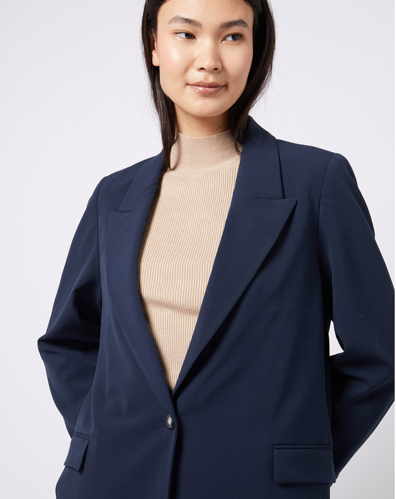 Esprit Veste blazer classique 1 bouton bleu marine