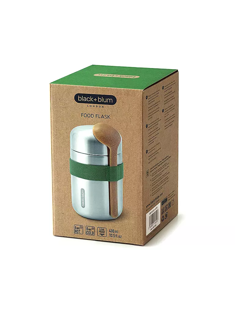BLACK+BLUM Thermosbehälter - Food Flask 400ml Olive/Edelstahl olive