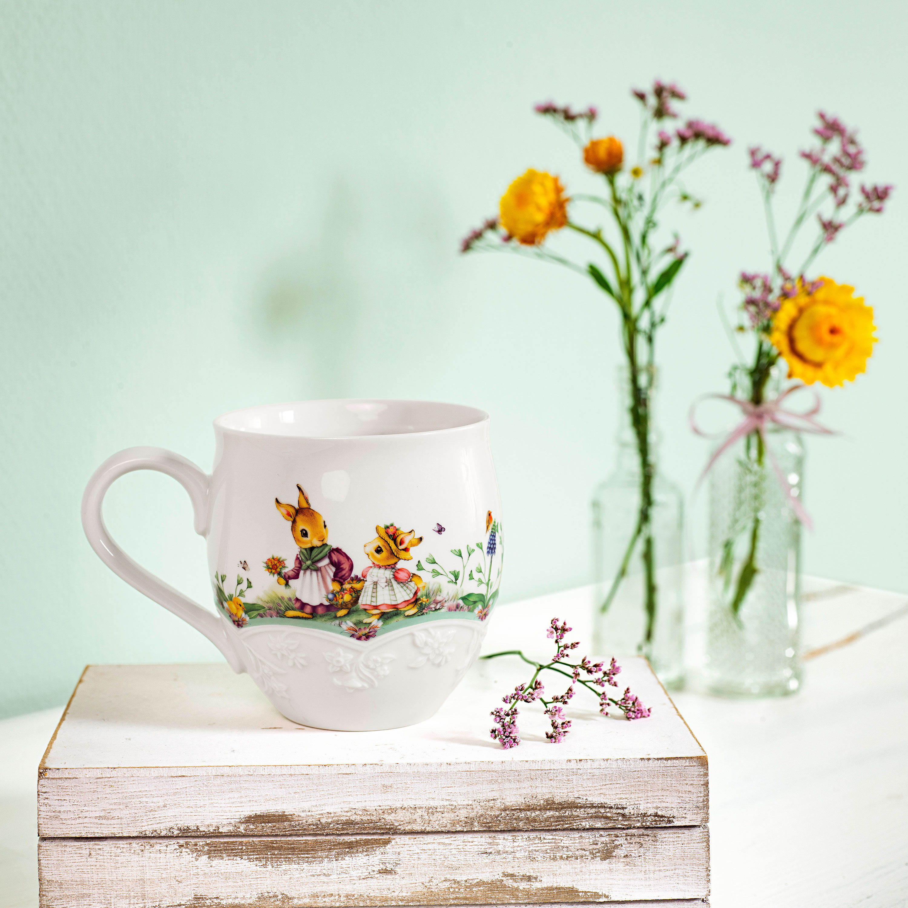 Spring Fantasy Mug Green, 17 oz, Premium Porcelain