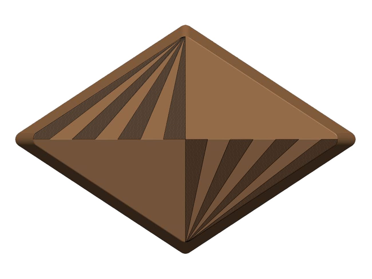 Moule chocolat - Losange bombé et strié