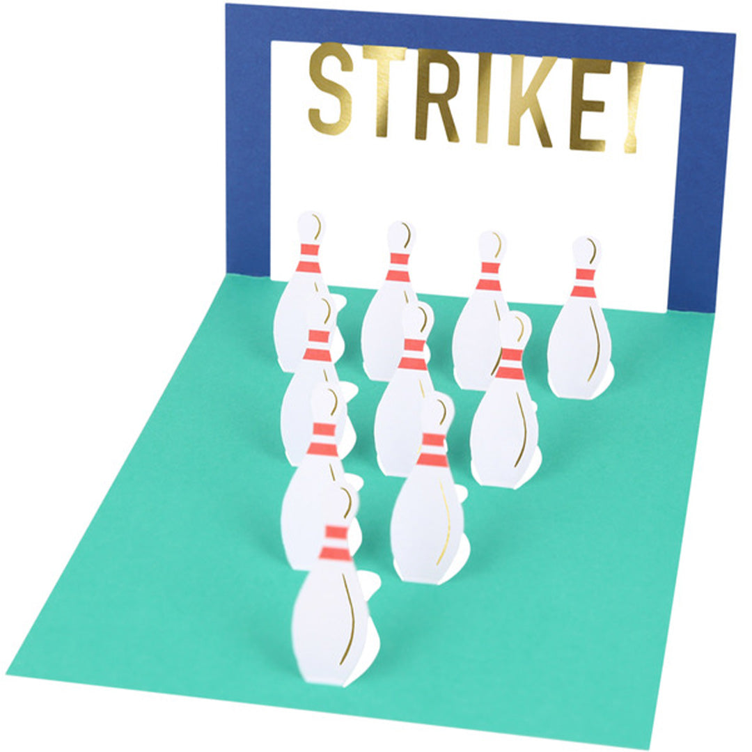 Meri meri verjaardagskaart pop-up bowling