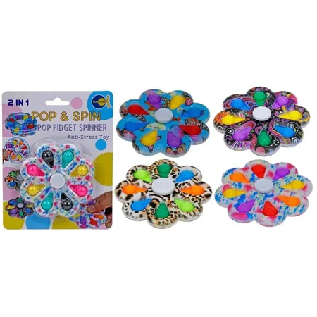 Pop & Spin - Pop Fidget Spinner, sortiert: 1 Stück, 4-fach
