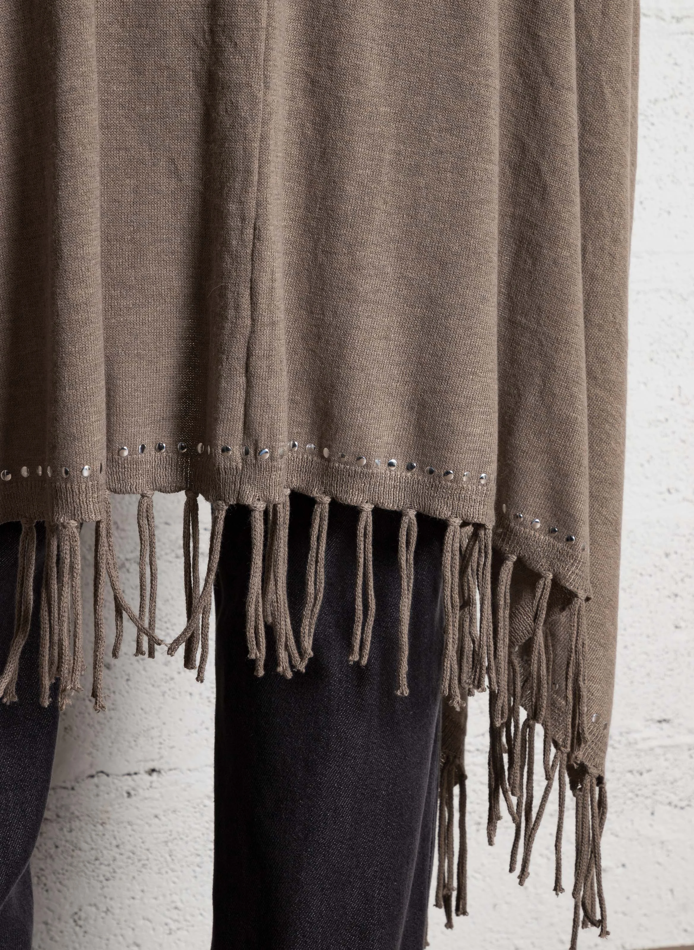 Echarpe à franges en maille | Beige
