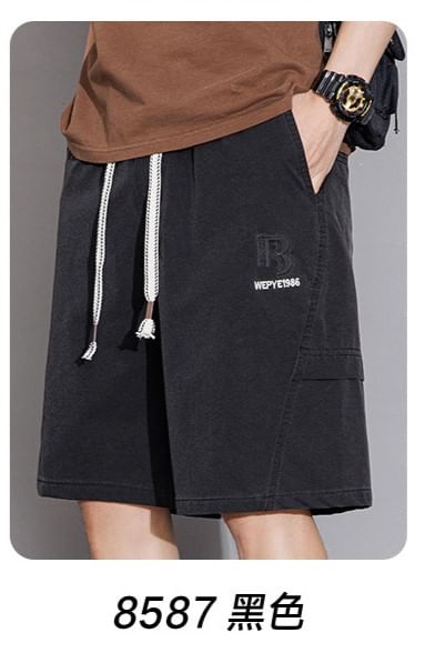 Besto - Cargoshorts met trekkoord in de taille en wijde pijpen
