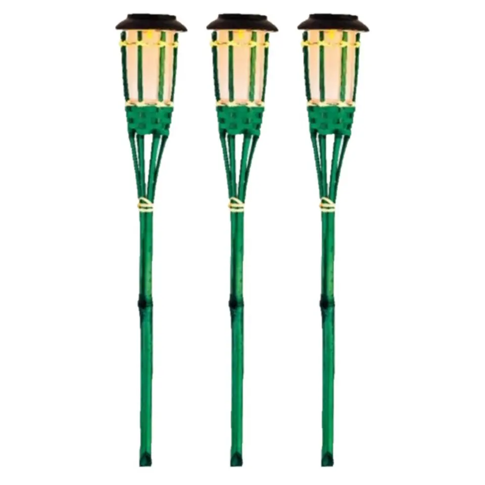 Lumineo Tuinfakkel Bodi - solar - groen - vlameffect - 54 cm