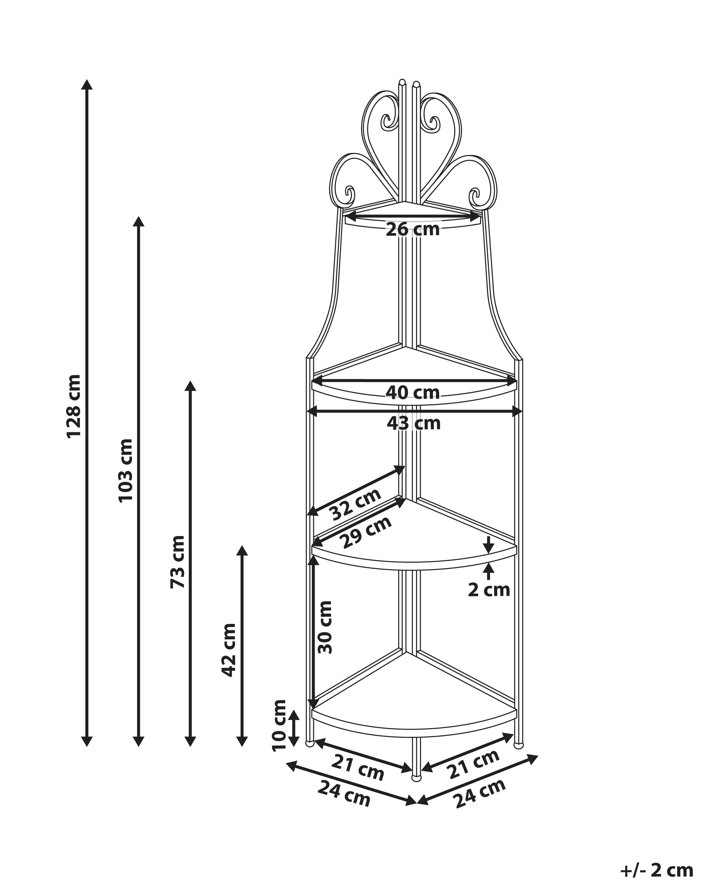 Rek FAVARA Metaal 43 cm 32 cm Zwart