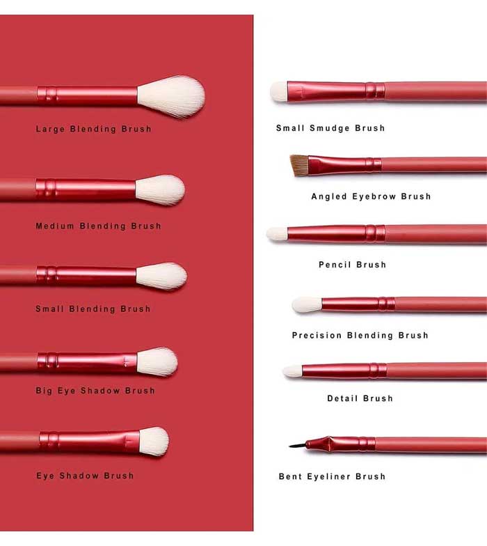 Eigshow - Conjunto de 11 pincéis para olhos Jade Series - Amber Red