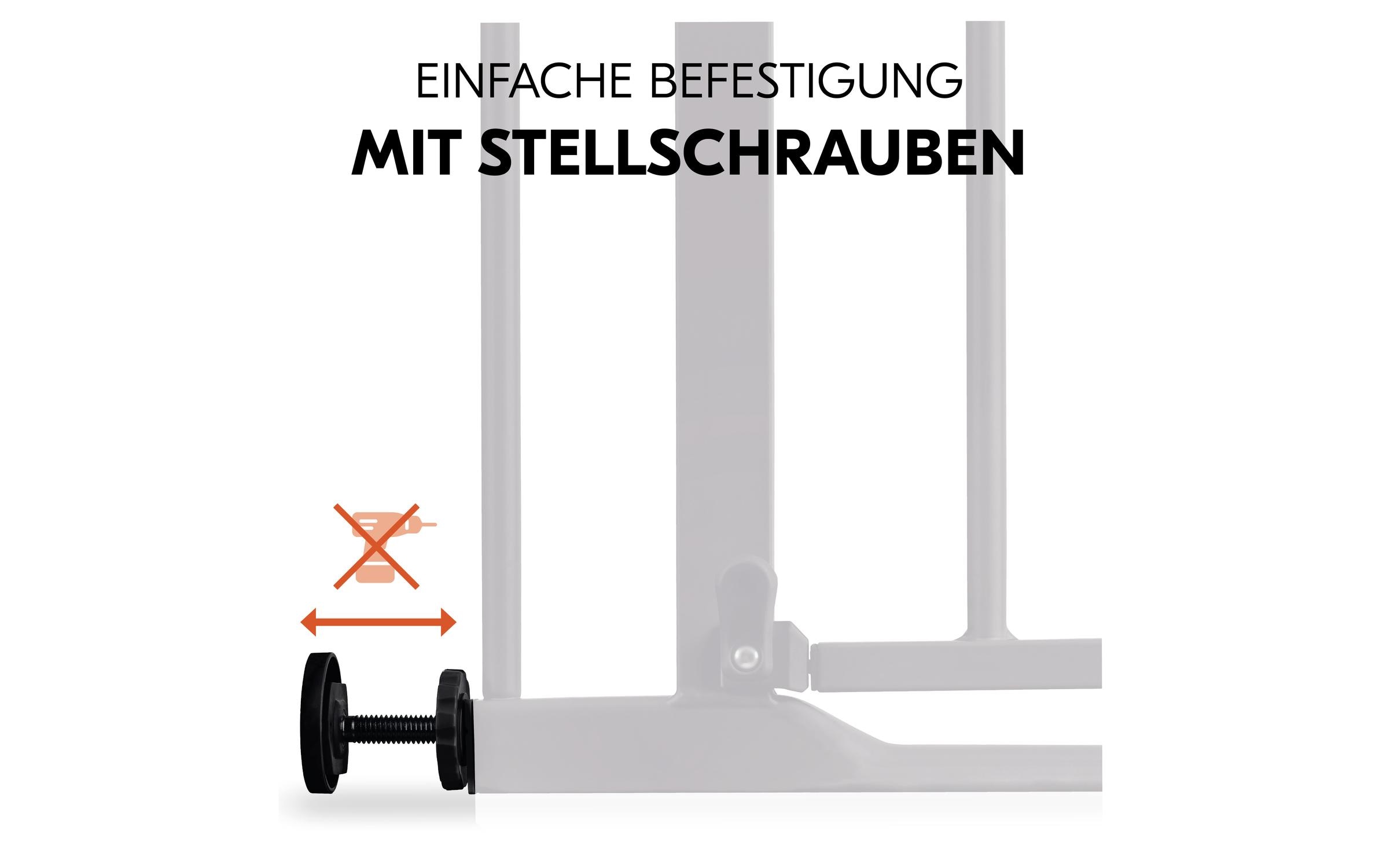Türschutzgitter Clear Step Autoclose 2 Schwarz 75 cm - 80 cmBarrierefreies, automatisch schliessendes Tür- und Treppenschutzgitter-Set