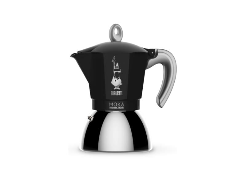 Bialetti Espressokocher New Moka Induktion 2 Tassen, Schwar Italienische Espressokanne – ein Design-Klassiker