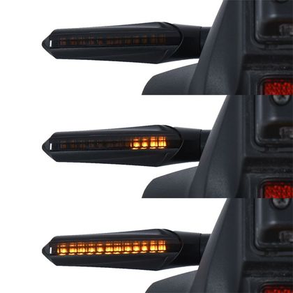 Clignotant Oxford Nightrider LED SEQUENTIELS (inclus 2 résistances) La paire Universel - Noir