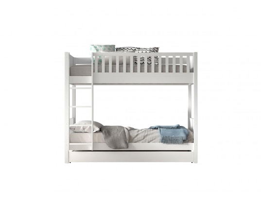 VIPACK - Lit évolutif Lit superposé 90x200 sommiers et tiroir inclus scott - blanc