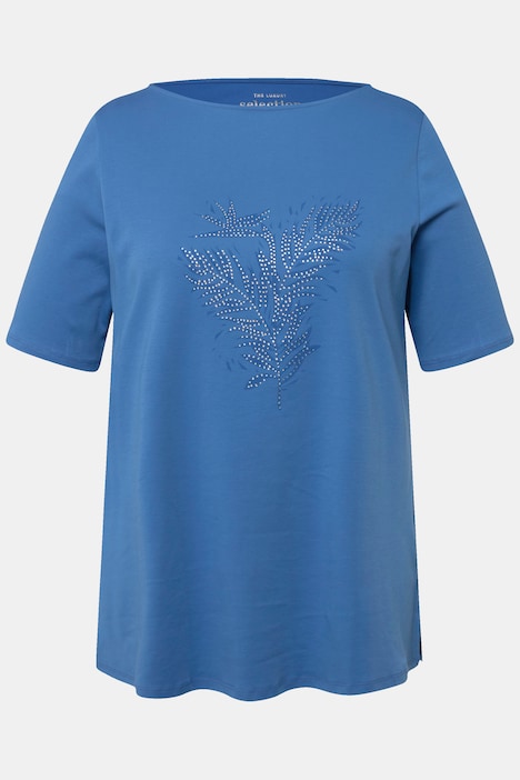 T-Shirt, Pima Cotton, Farn, U-Boot-Ausschnitt, Halbarm