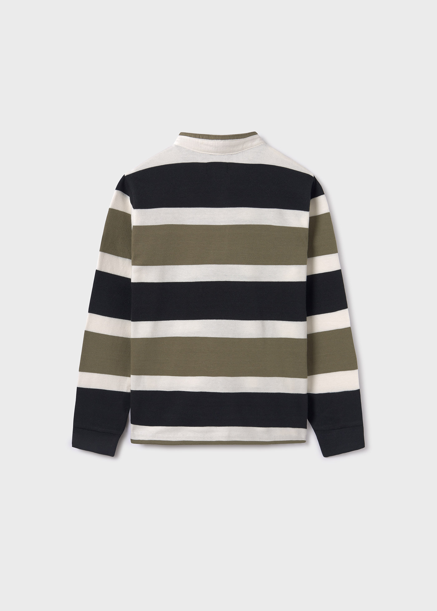 Camisa polo listrada de algodão Better Cotton com gola mandarim para meninos