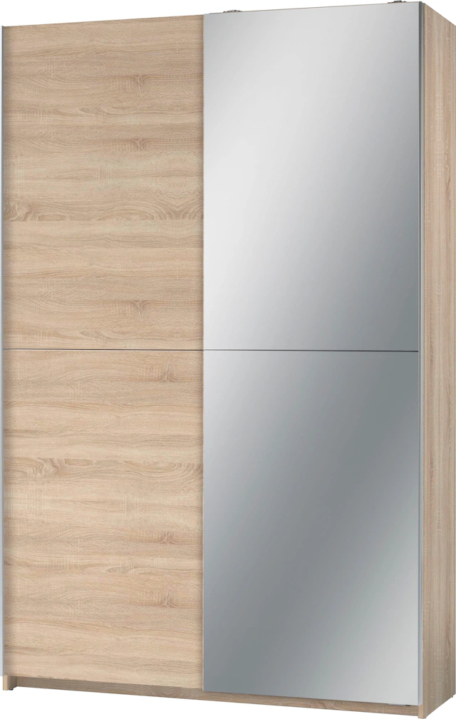 Schlafkontor Schwebetürenschrank »Heimo/Fast Schrank Kleiderschrank Garderobe« geringe Tiefe, ausziehbarer Kleiderstange, Garderobenschrank, 6 Böden