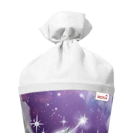 Roth Motiv-Schultüte, Magic Pegasus, 70cm, rund, Rot(h)-Spitze, Filzverschluss, Glitter