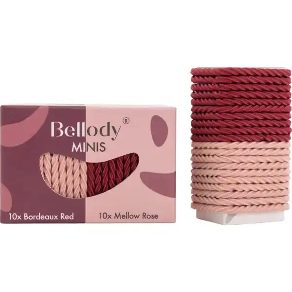 Mini Haargummis Bordeaux Red & Mellow Rose
