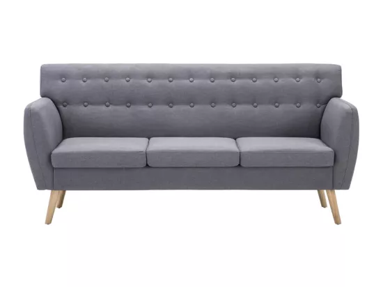 NETTLIFE Canapé à 3 places revêtement en tissu 172x70x82 cm gris clair