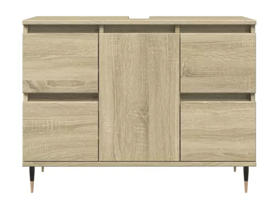 Armoire salle de bain chêne sonoma 80x33x60cm bois d'ingénierie