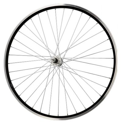 Roue vtc 28  ar ecrou axe plein jante noir mach1 er10.moy.miche a visser 5/6/7v v-brak 36t