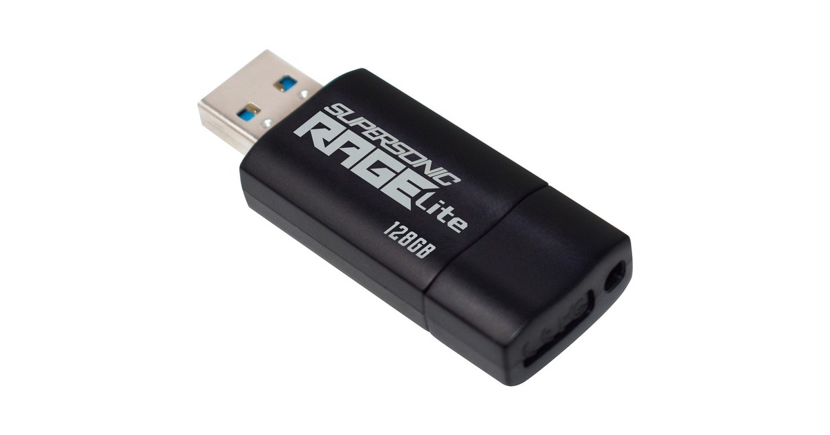 PatriotSupersonic Rage Lite 128 GB usb-stick  (Zwart/blauw, USB-A 3.2 Gen 1)