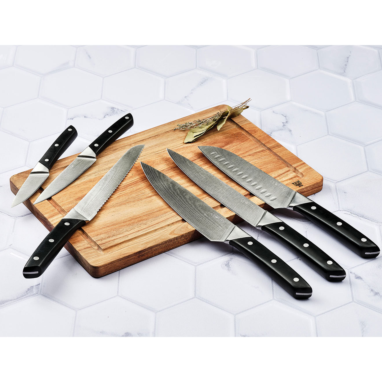 Bjorn Bloc avec couteaux de cuisine Erling Imatra - 7 pièces
