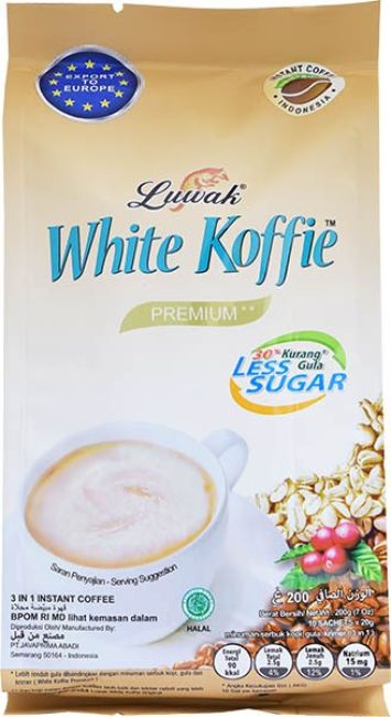 Luwak Witte Koffie minder Suiker 200g