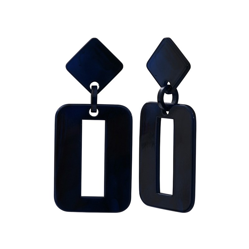 Boucles d'oreilles pendantes bleu nuit