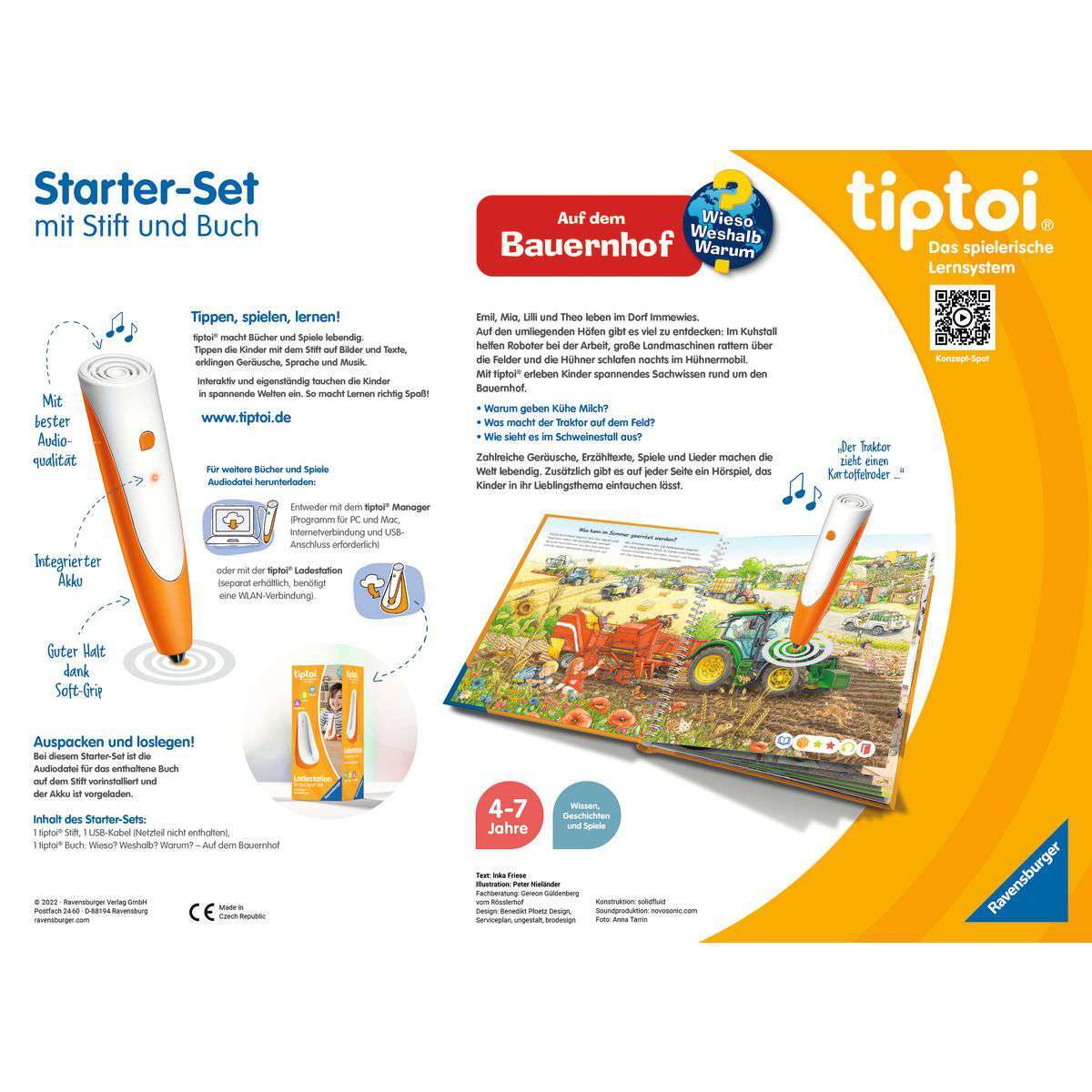Ravensburger Spiel tiptoi® Starter-Set: Stift und Bauernhof-Buch