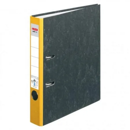 Herlitz Ordner maX.file nature A4 5cm ge Wolkenmarmorbezug sk Rückenschild