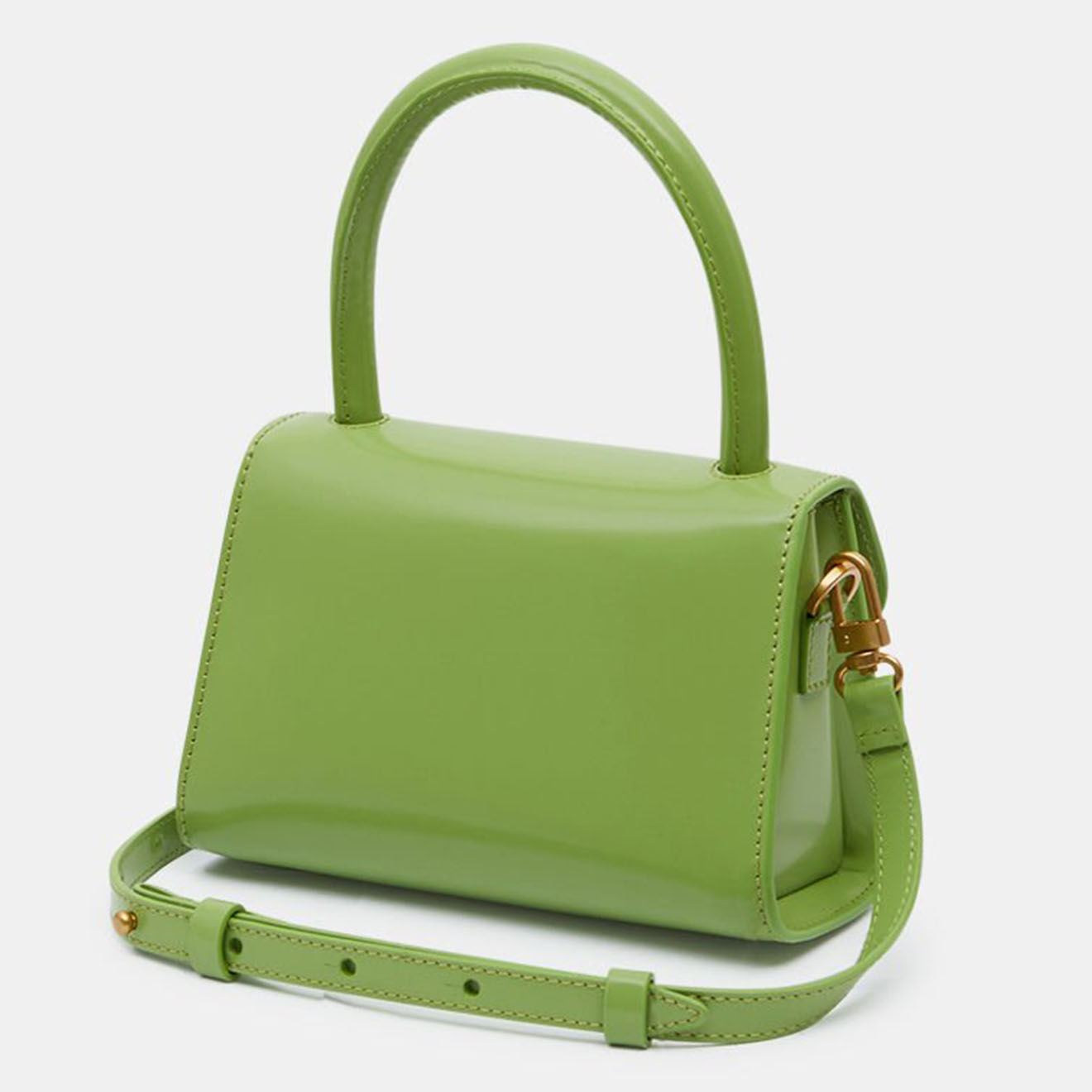 By Far Sac à main mini en Cuir Semi Patent Leavert vert - 11x17x7 cm