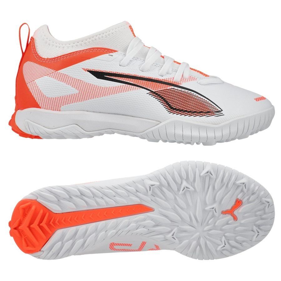 PUMA Ultra 5 Match TT   Mid Unlimited - Blanc/Noir/Glowing Red Enfant