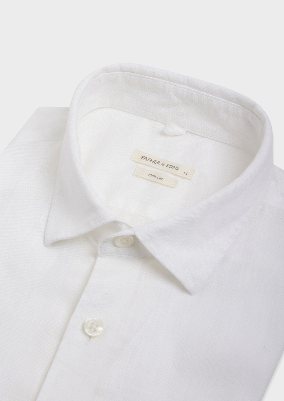 Chemise manches courtes Slim en popeline de lin uni blanc