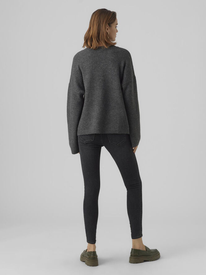 Vero Moda VMGEMMA LS O-NECK KNIT VMA NOOS Dark grey melange