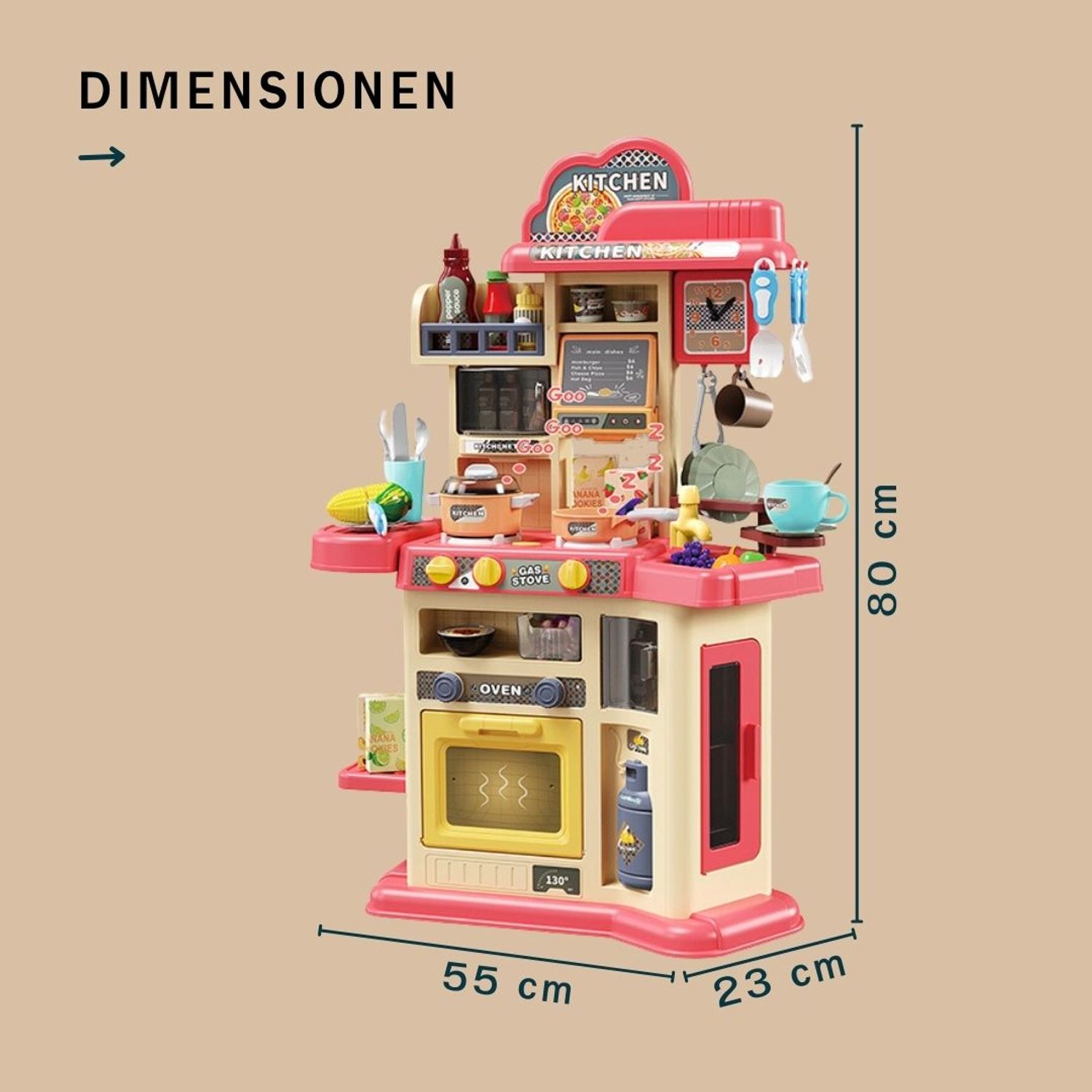 Coemo Kinderküche Joe Spielküche ROT mit viel Zubehör