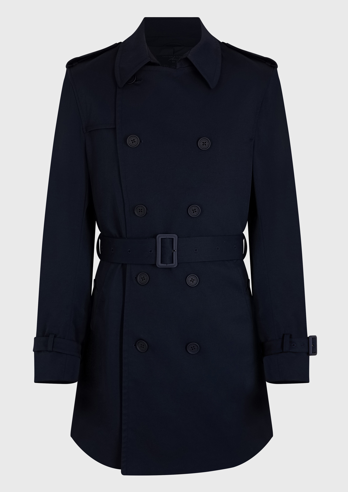Trench Irrésistible croisé double boutonnage uni bleu marine