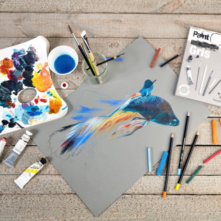 Clairefontaine Mixed Media Block Paint'ON Gris