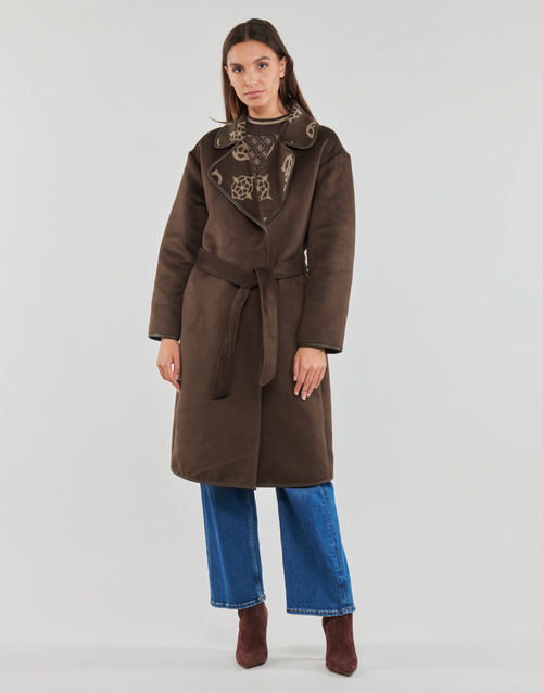 Guess - LUDOVICA LOGO WRAP COAT - Marron