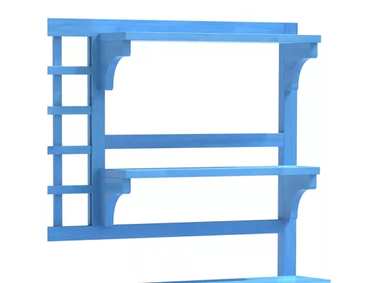 Armoire de jardin en bois avec étagères fixes pour rangement extérieur coffre d'exterieur couleur bleu marine