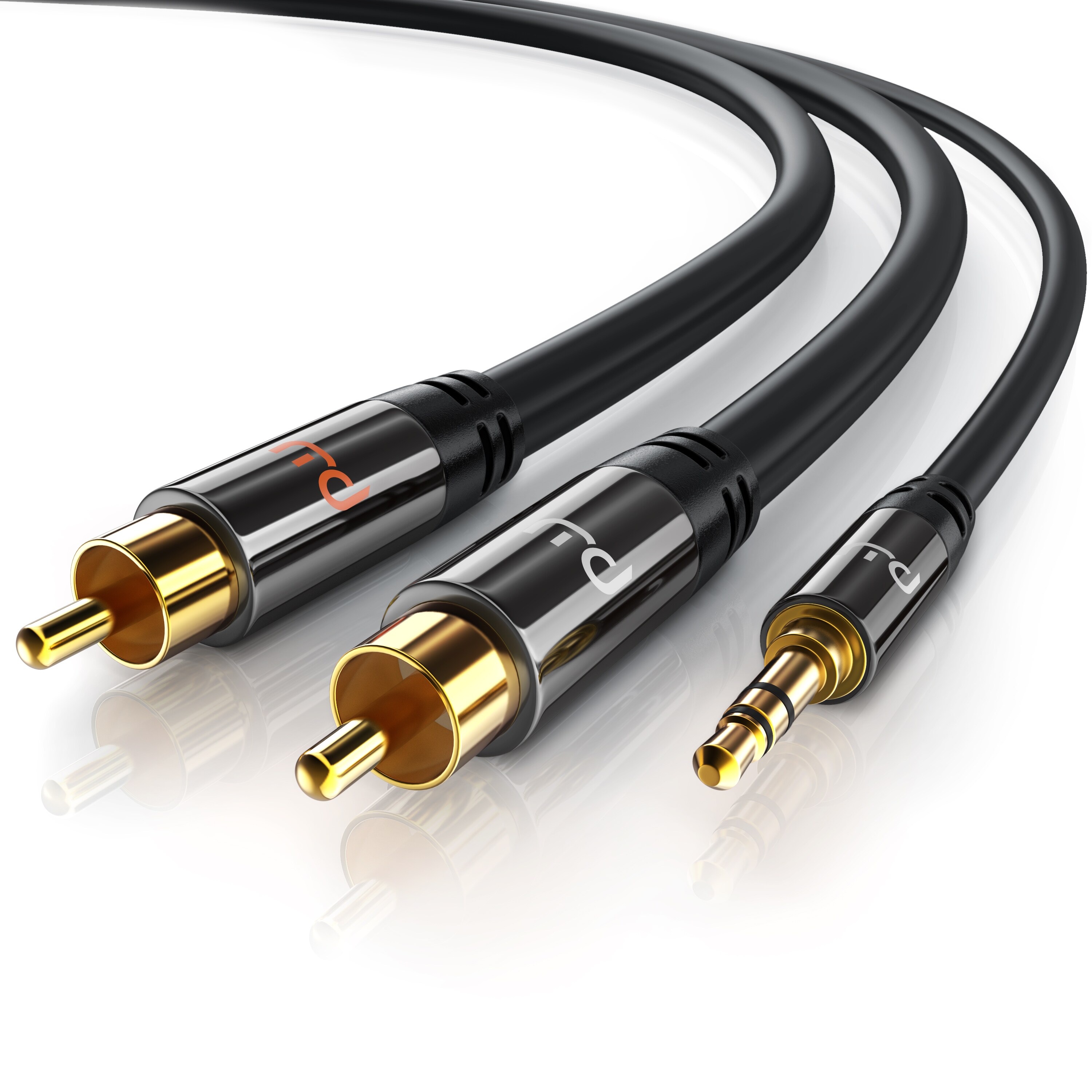 Primewire Cinch zu 3,5-mm-Klinke Audio-Kabel, Stereo HiFi Audio-Adapter mehrfach geschirmt, RCA zu AUX - 2m