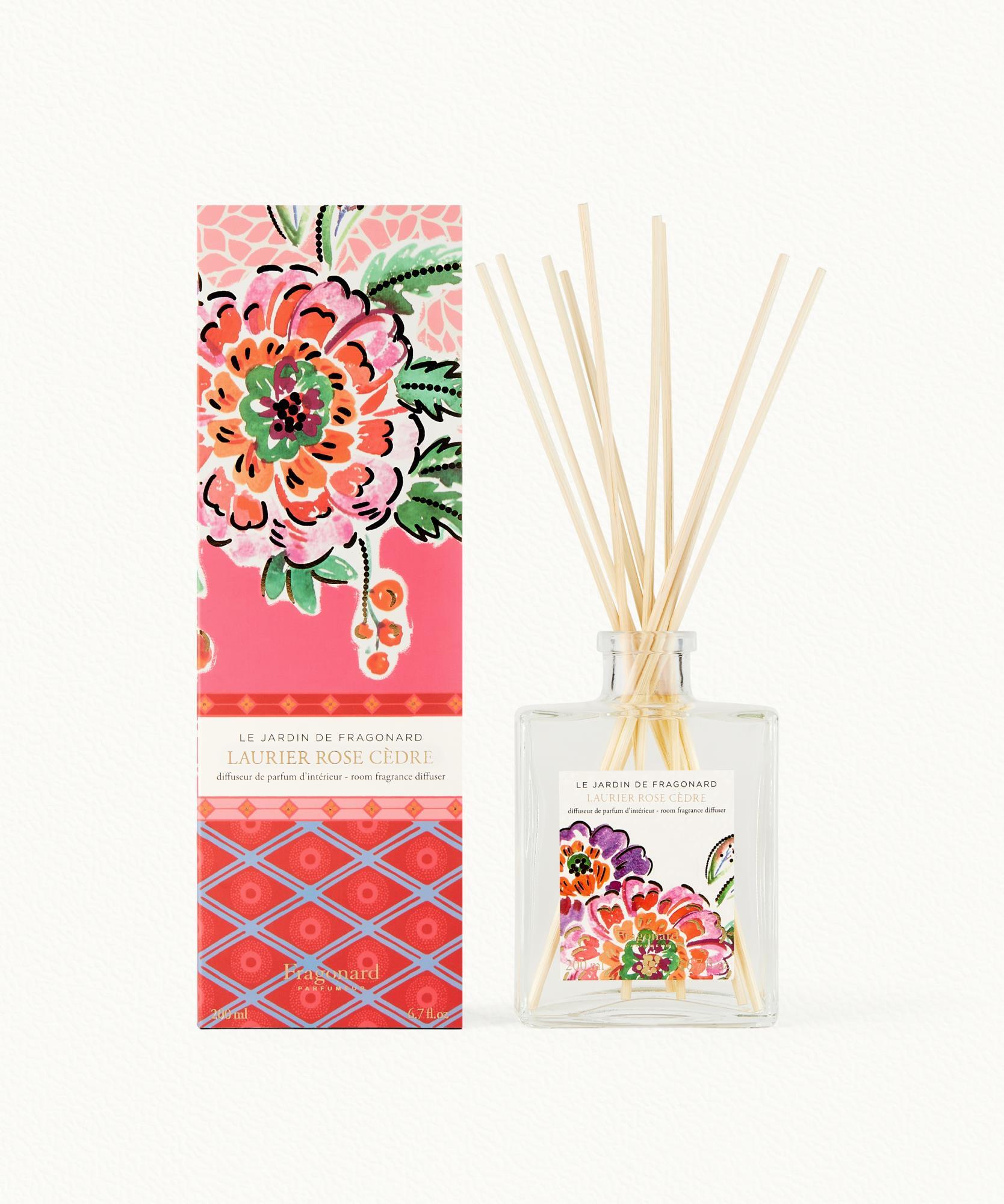 Laurier Rose Cèdre  Diffuseur + 10 bâtonnets - flacon 200 ml