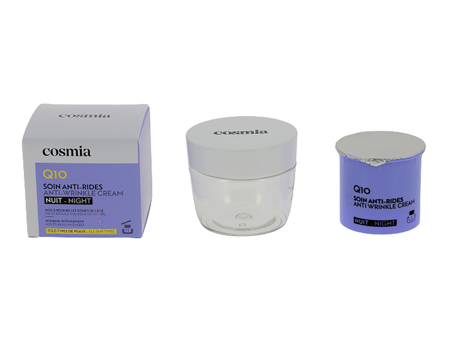 CREME DE ROSTO ANTIRRUGAS COSMIA Q10 NOITE 50ML